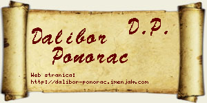 Dalibor Ponorac vizit kartica